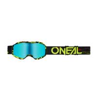Oneal Маска кроссовая детская B-10 Attack V.24, желтый, иридиевые линзы в Чебоксарах