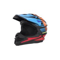 Desment Шлем кроссовый Raptor Black-Blue-Orange graphic в Чебоксарах