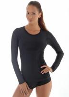 Brubeck Футболка женская дл.рукав Comfort Wool Черный в Чебоксарах