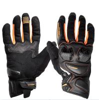 Sweep Перчатки кожаные+текстиль Hammer Black/Orange в Чебоксарах