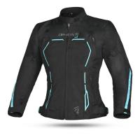Dimox Мотокуртка текстиль Margo Women Black/Turquoise в Чебоксарах