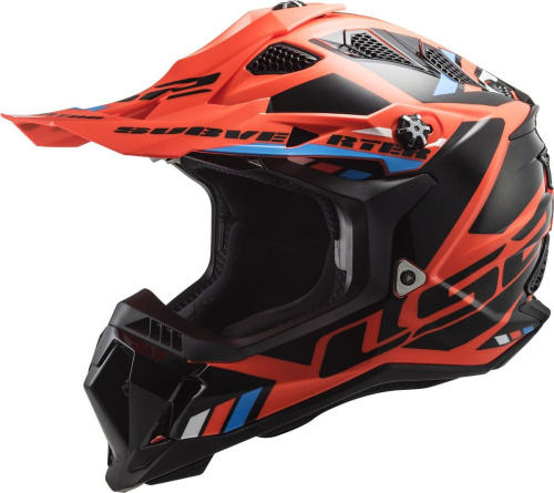LS2 Мотошлем MX700 Subverter Evo Stomp Черно-оранжевый в Чебоксарах