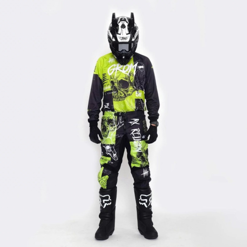 Grom Штаны кроссовые MX Religion lime в Чебоксарах